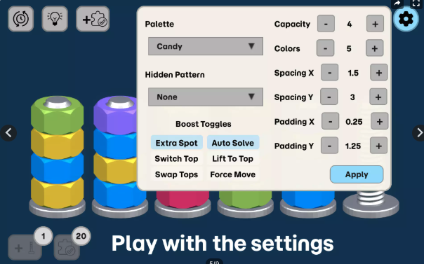 Sort Magic Unity Source Code – Bottle, Block &amp; Nuts Sorting Puzzle Game | SellUnitySourceCode.com screenshot 3