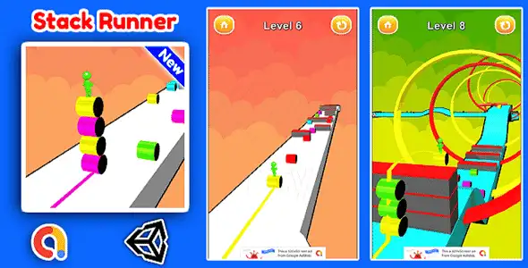 Stack Runner 3D Game Unity Source Code + Admob Ads SellUnitySourceCode source code