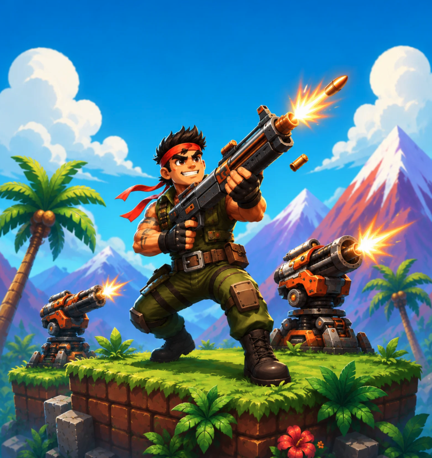 Steel Force 2D Shooter Unity Game Source Code – 20 Levels, Weapons &amp; AdMob source code