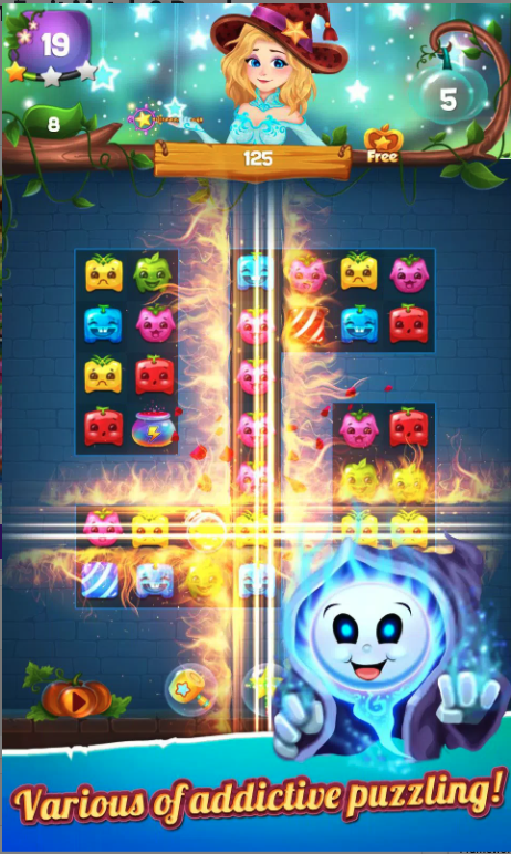 Stellar Witch Unity Source Code – Match-3 Fruit Puzzle Game | SellUnitySourceCode.com screenshot 3