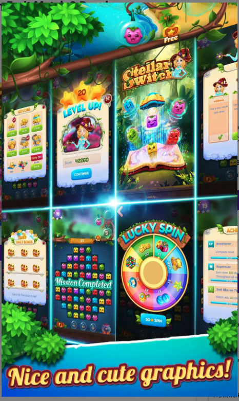 Stellar Witch Unity Source Code – Match-3 Fruit Puzzle Game | SellUnitySourceCode.com screenshot 4