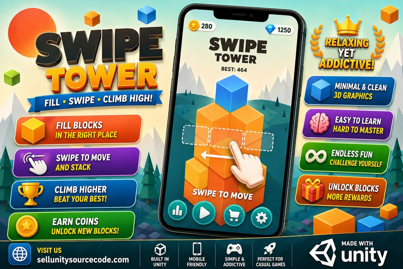 Swipe Tower - Unity project source code