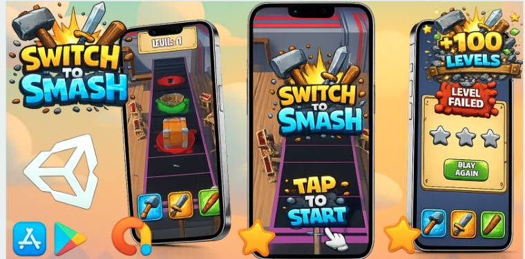 Switch to Smash Unity Source Code – Casual 2D Puzzle Game | SellUnitySourceCode.com screenshot 2