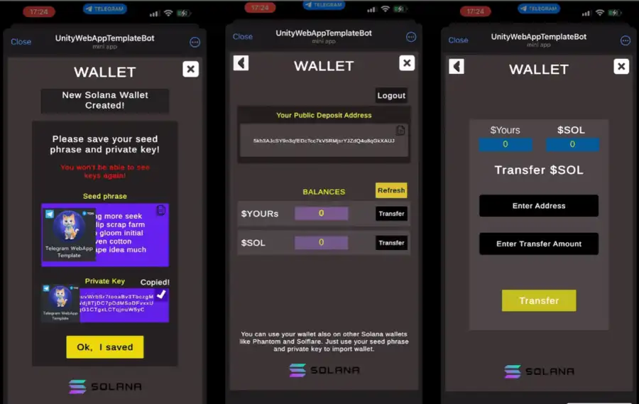 Telegram WebApp Template Unity SellUnitySourceCode screenshot 3