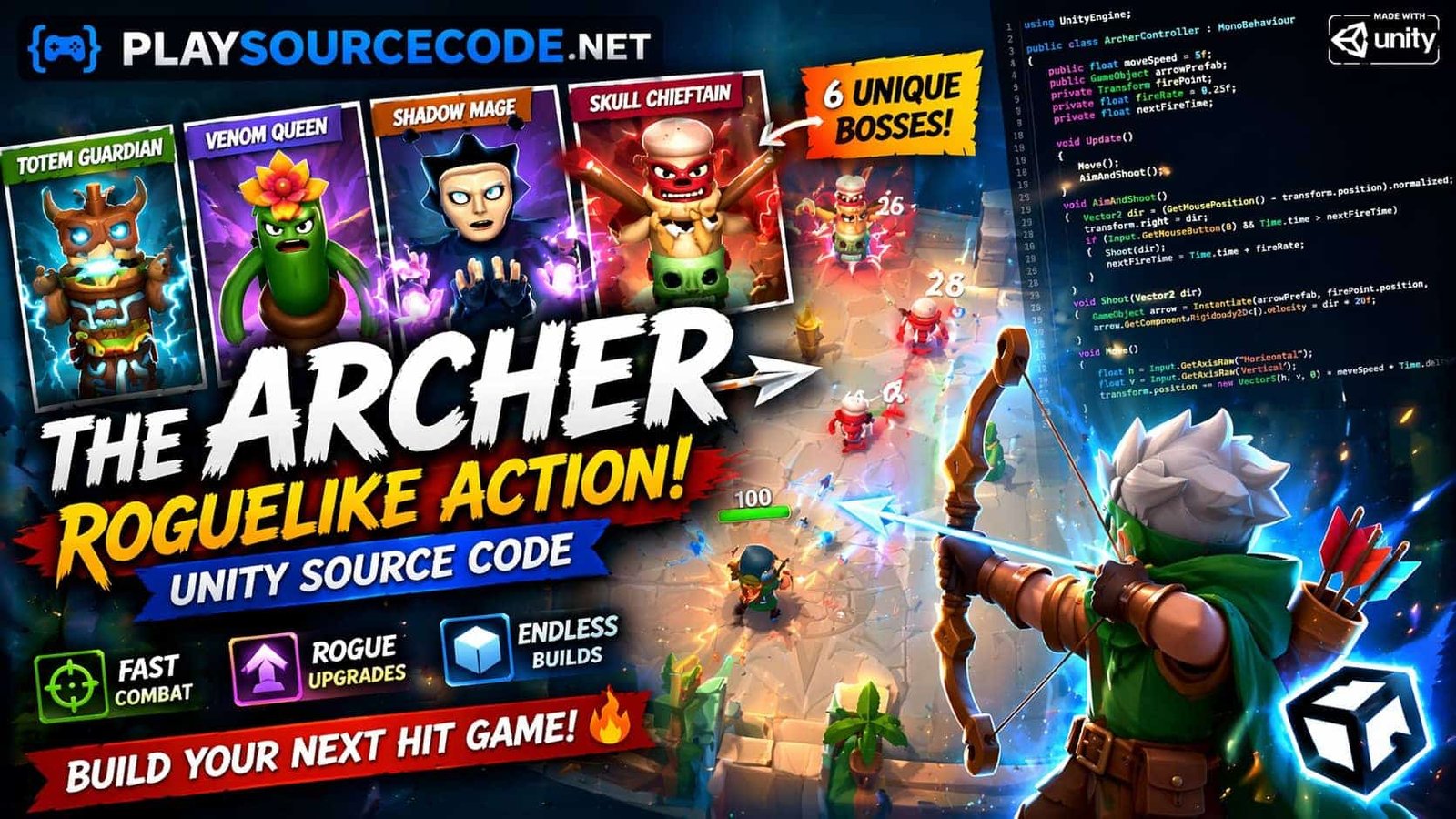 The Archer – Roguelike Unity Template source code