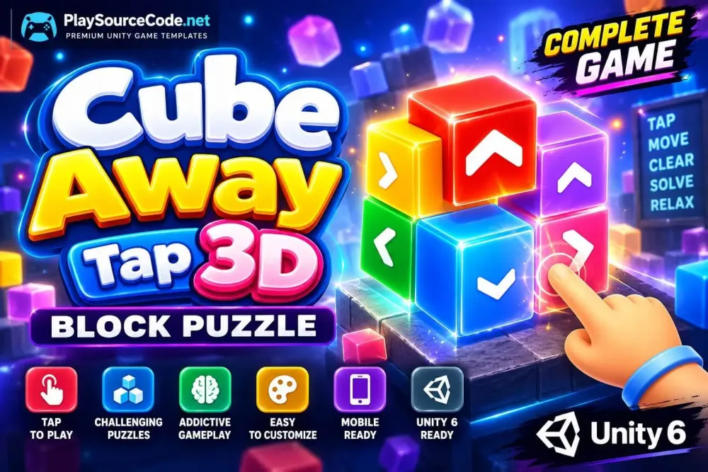 Cube Away –Tap 3D Block Puzzle Unity Template