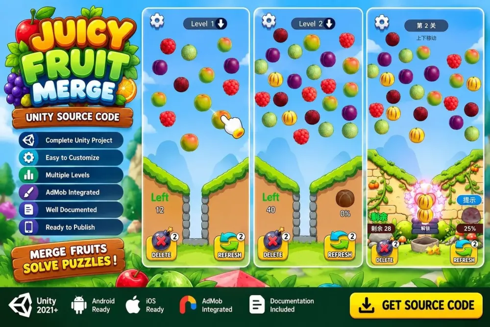 Juicy Fruit Merge Unity Source Code
