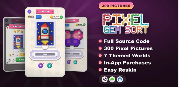 Pixel Gem Sort - Unity Game Template