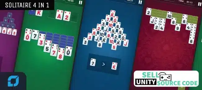 Solitaire – 4 in 1 Unity Source Code Premium Game  SellUnitySourceCode