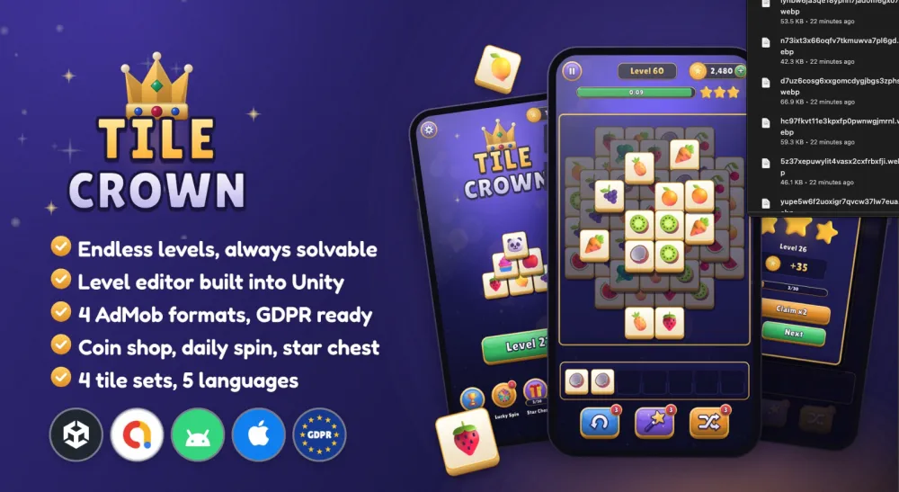 Tile Crown | Triple Tile Match Game for Unity
