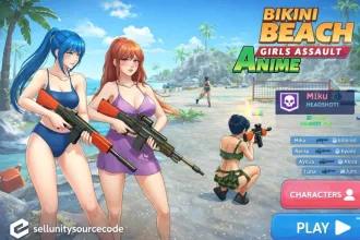 Bikini Beach Anime Girls Assault Game New Unity3D source code