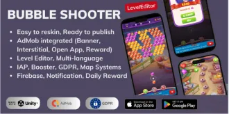 Bubble Shooter Pop Unity Source Code – Complete Bubble Shooter Puzzle Game | SellUnitySourceCode.com source code