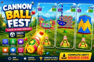 Cannon Ball Fest | Casual 3D Unity Game Template source code