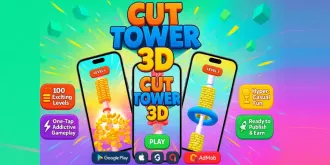 Cut tower 3d Hyper Casual Game source code