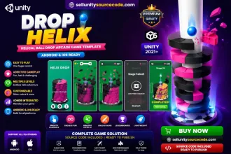Drop Helix Unity Source Code – Helical Ball Drop Arcade Game Template (Android &amp; iOS) source code