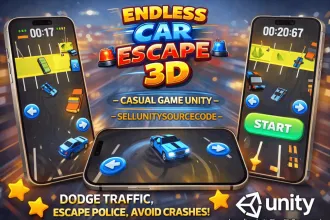 Endless Car Escape 3D Casual Game Unity source code