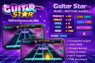 🎸 Guitar Star – Music – Rhythm Games – SellUnitySourceCode source code