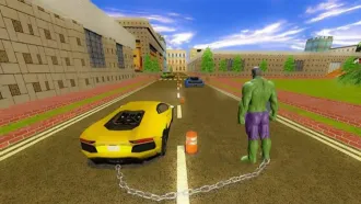Incredible Hulk vs Chain Car Racing 3D Stunt 2k2 SellUnitySourceCode  source code