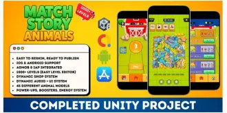 Match Story: Animals – Unity Match 3D Puzzle Game Source Code (AdMob + IAP) source code