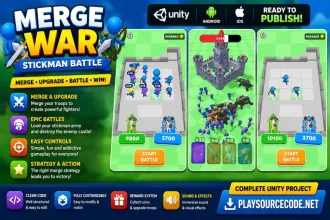 Merge War: Stickman Battle Unity Game Source Code – Merge Strategy War Game source code