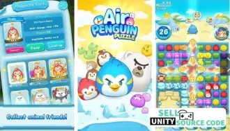  New Air Penguin Puzzle – Slide and Match Puzzle Game – SellUnitySourceCode.com source code