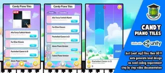 New Candy Piano Music Tiles - SellUnitySourceCode.com source code