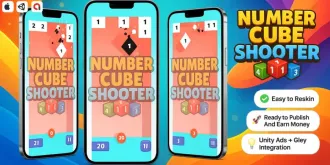 Number Cube Shooter – Puzzle Mobile Unity Game source code