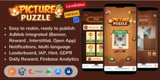 Picture Sliding Puzzle Unity Source Code – Complete Sliding Image Puzzle Game | SellUnitySourceCode.com source code