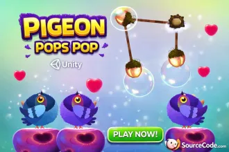Pigeon Pops Pop: One-Tap Bird Arcade Game Unity Source Code source code