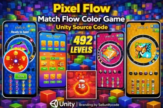 Pixel Flow Match Flow Color Game Unity Source Code source code