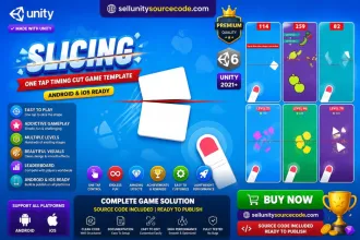 Slicing Unity Source Code – Hyper Casual One Tap Timing Cut Game Template (Android &amp; iOS) source code