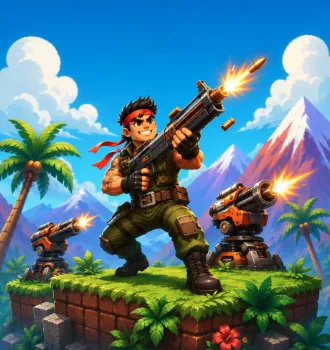 Steel Force 2D Shooter Unity Game Source Code – 20 Levels, Weapons &amp; AdMob source code