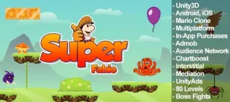 Super Fabio – Unity3D Platformer SellUnitySourceCode source code