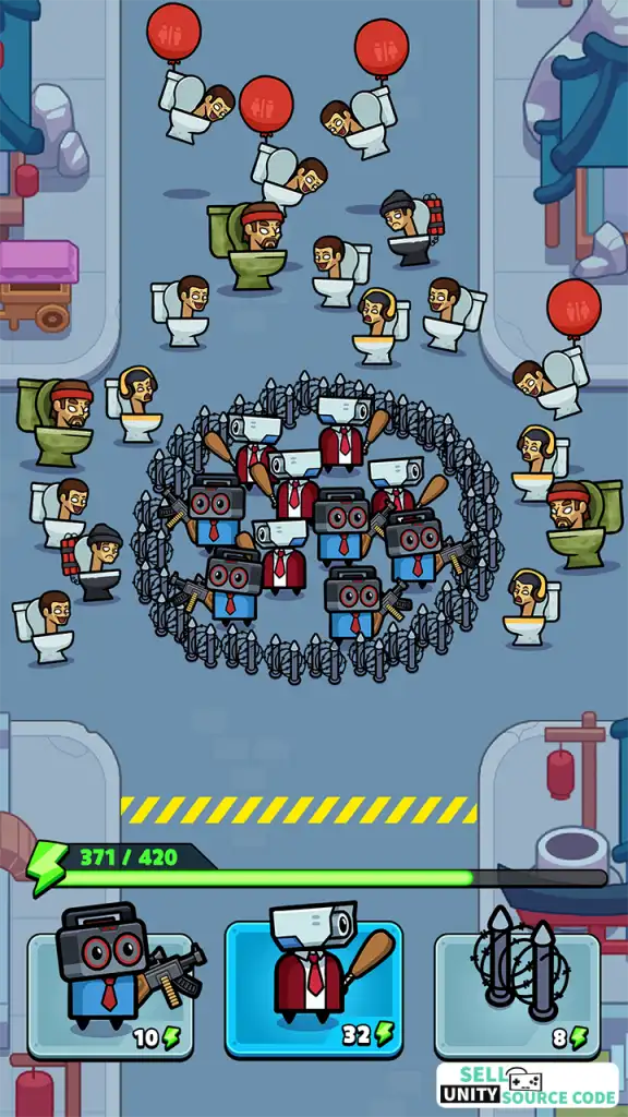Toilet Fight: Police vs Zombie SellUnitySourceCode screenshot 4