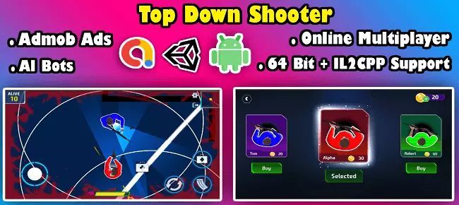 Top Down Shooter Online Multiplayer – SellUnitySourceCode source code