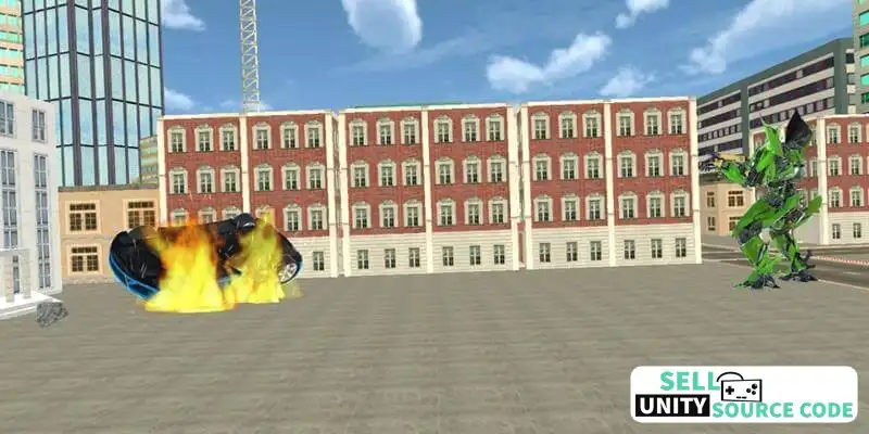 Transformer Fighting Superhero City SellUnitySourceCode screenshot 3