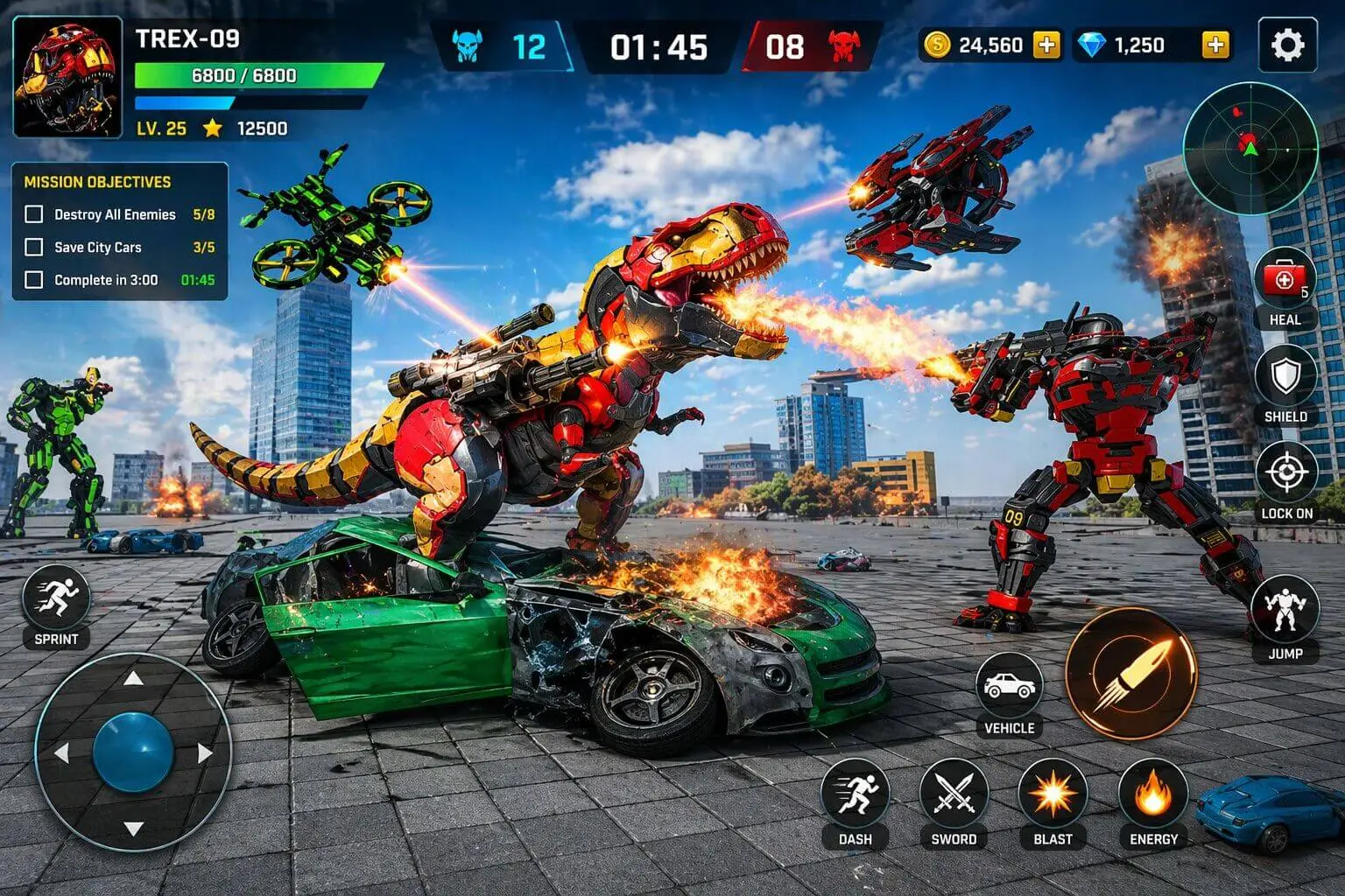 Trex Robot Transformation Unity Game source code
