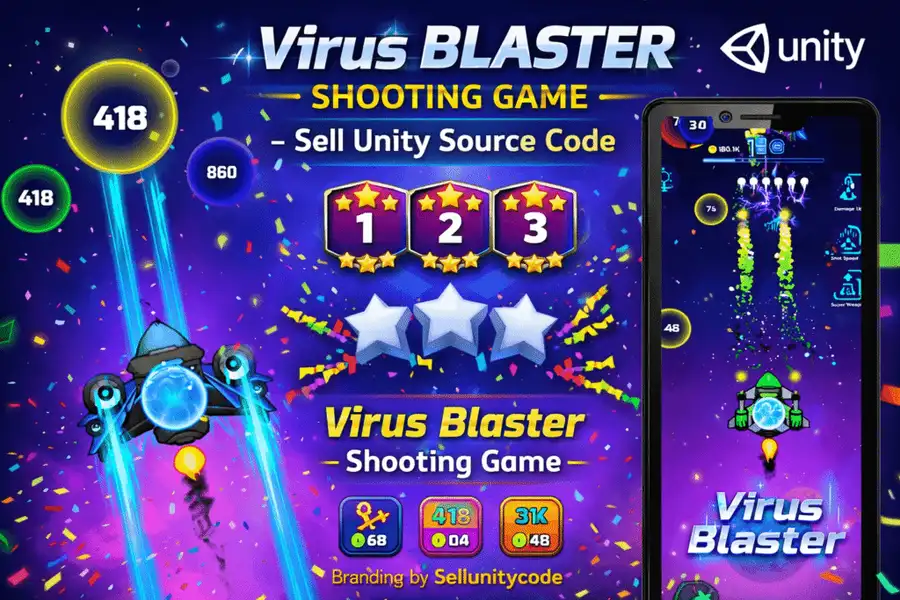 Virus Blaster Shooting game source code