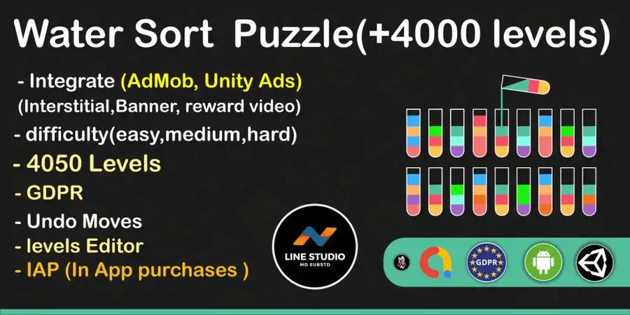 Water Sort Puzzle - SellUnitySourceCode screenshot 4