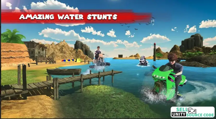 Water Surfer Bike Stunt Rider SellUnitySourceCode source code