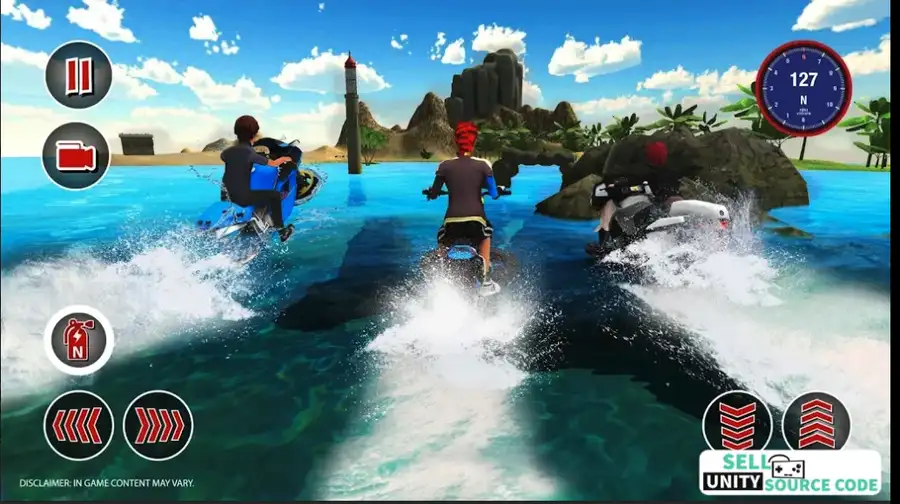 Water Surfer Bike Stunt Rider SellUnitySourceCode screenshot 3