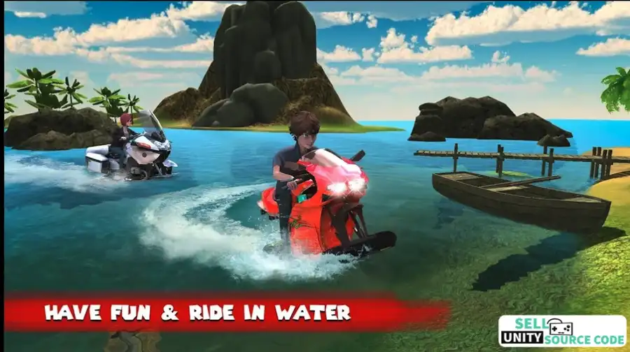 Water Surfer Bike Stunt Rider SellUnitySourceCode screenshot 4