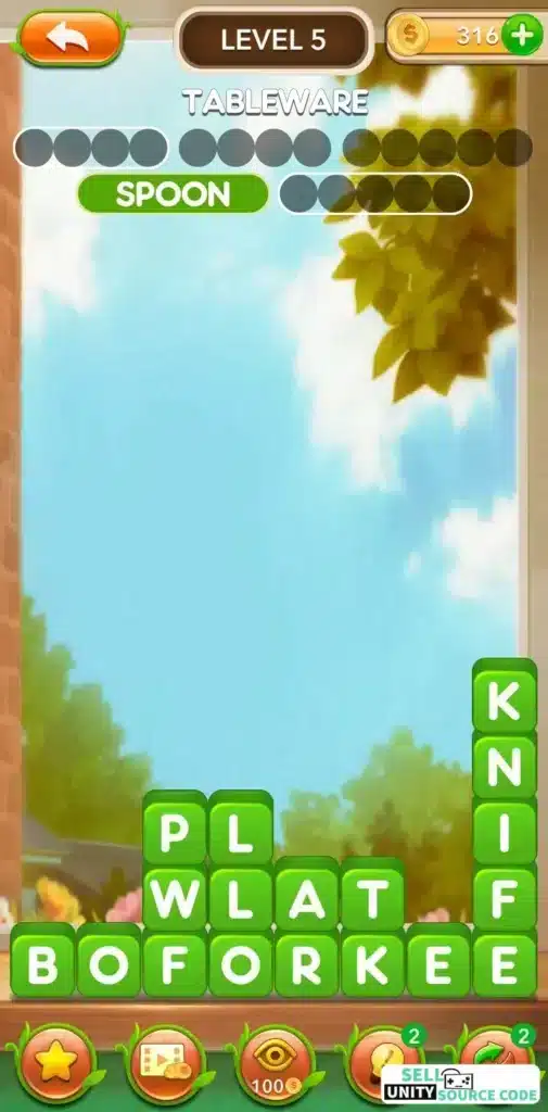 Word Tiles - Word Block Puzzle - SellUnitySourceCode screenshot 2