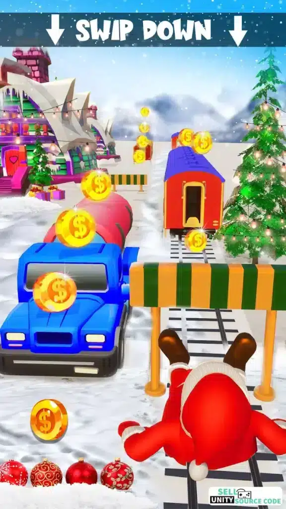 Xmas Santa Surfer Running Game SellUnitySourceCode screenshot 4