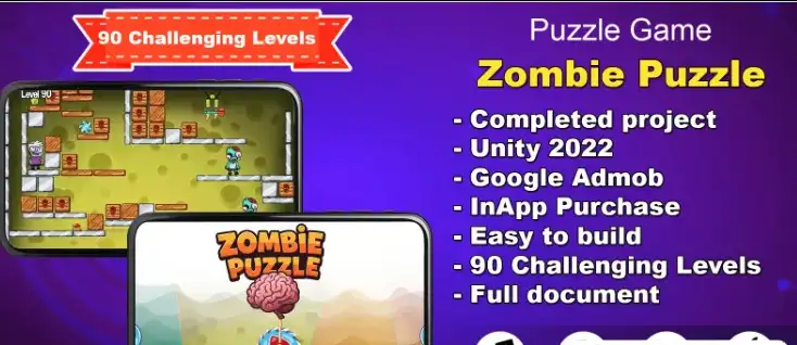 Zombie Puzzle – Unity – Admob SellUnitySourceCode screenshot 4