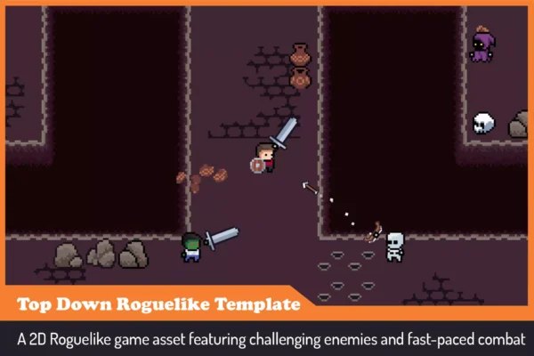 ⚔️ 2D Top-Down Roguelike Template – 2025 Complete Unity Projects – SellUnitySourceCode.com - Image 3