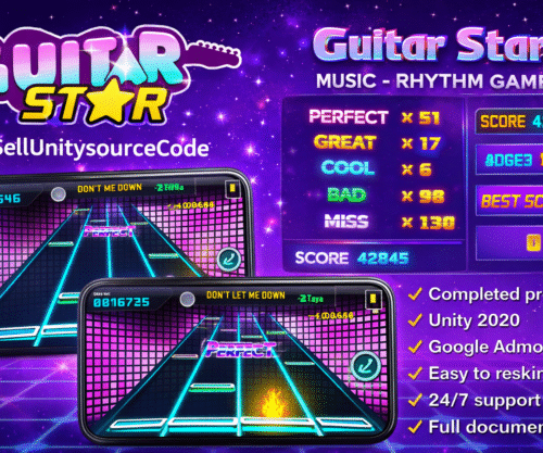 🎸 Guitar Star – Music – Rhythm Games – SellUnitySourceCode