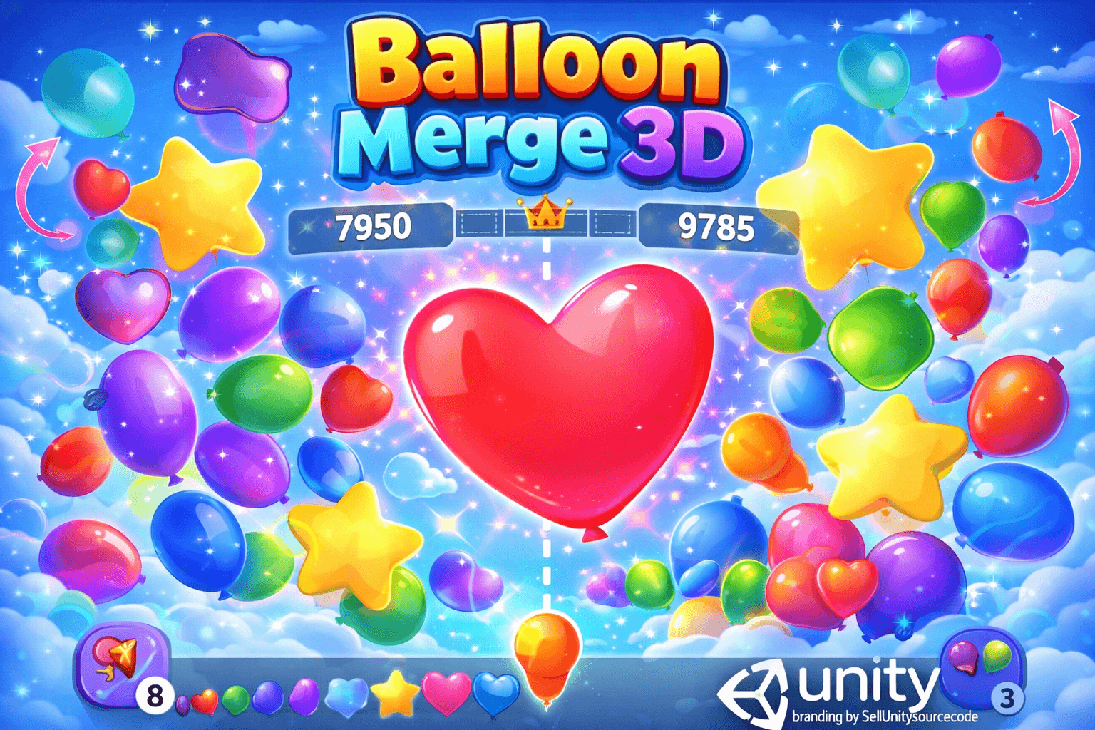Balloon Merge 3D – Puzzle Match Game - SellUnitySourceCode.com