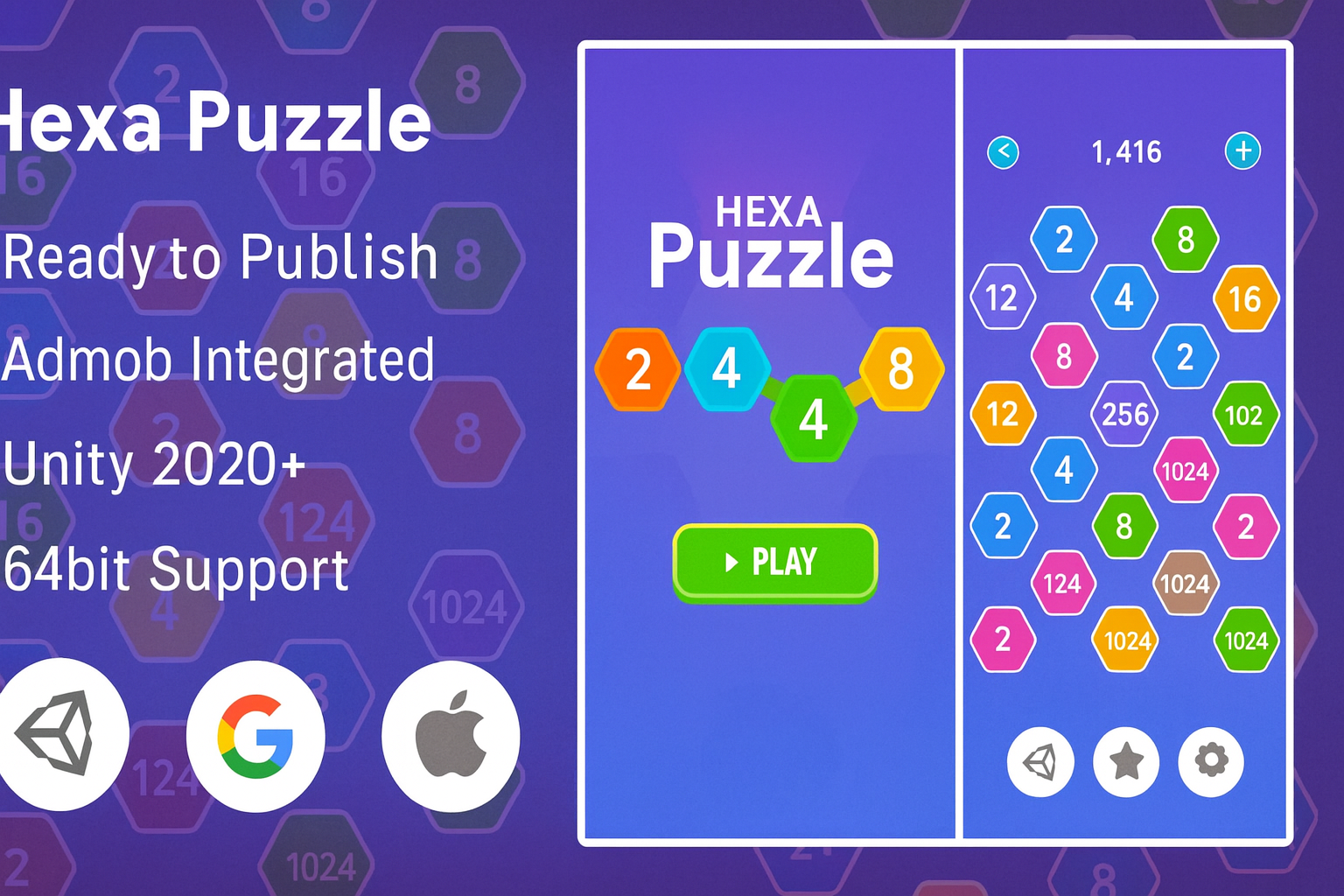 2248 Hexa Puzzle – Merge Number Challenge | 2025 Complete Unity Projects – SellUnitySourceCode