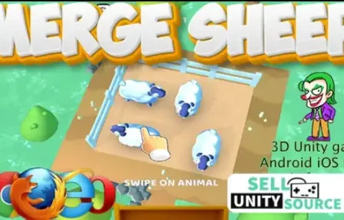 Unity game template -Merge sheep puzzle 3d SellUnitySourceCode